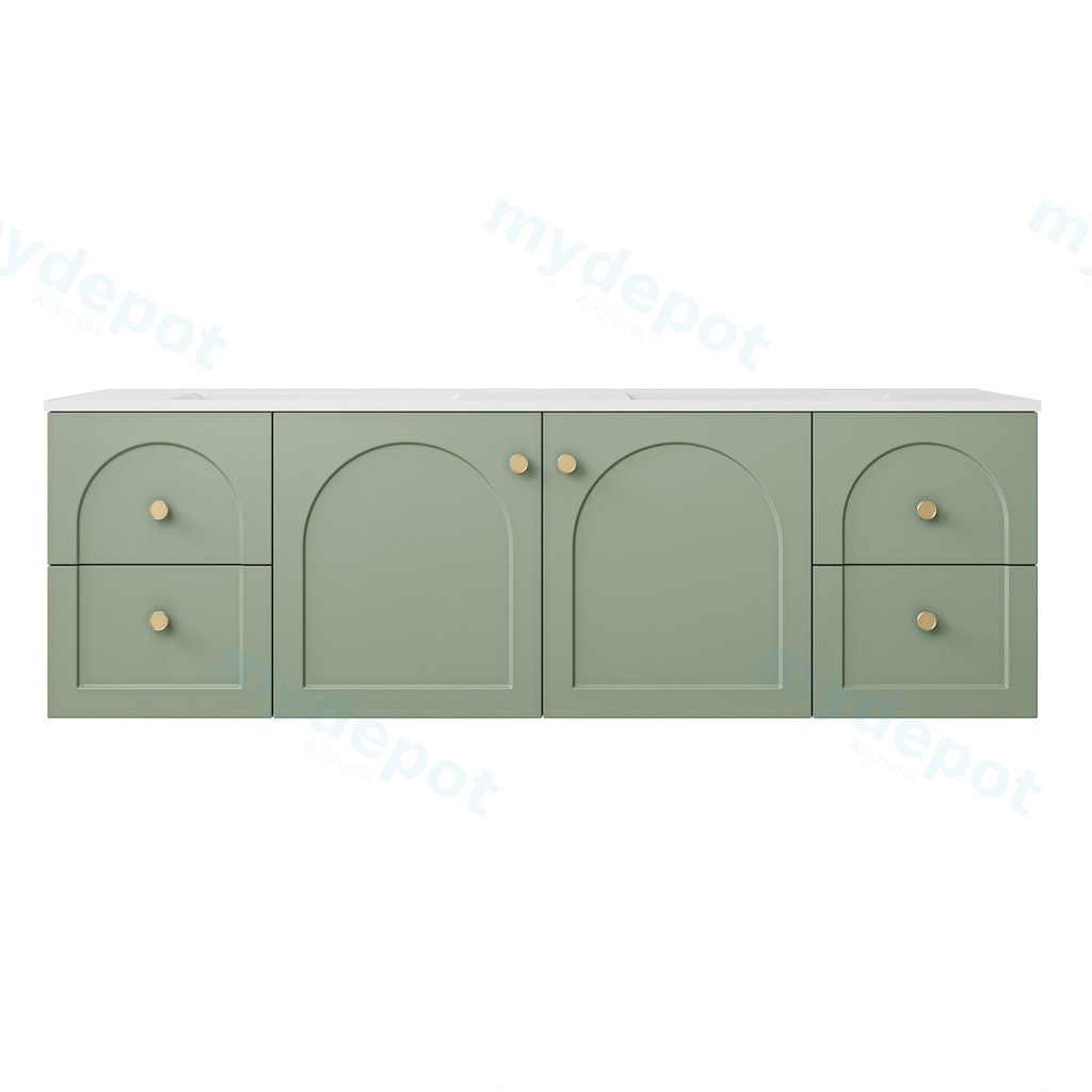 [56812] 1490*455*470mm Olive Green Chester Federation Wall Hung PVC Cabinet