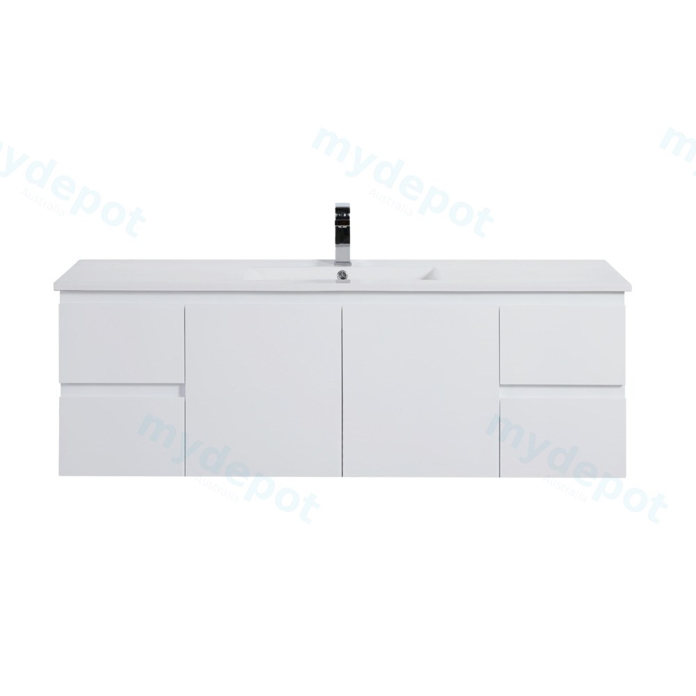[56854] 1490*455*480mm Gloss White Alpha Wall Hung PVC Vanity