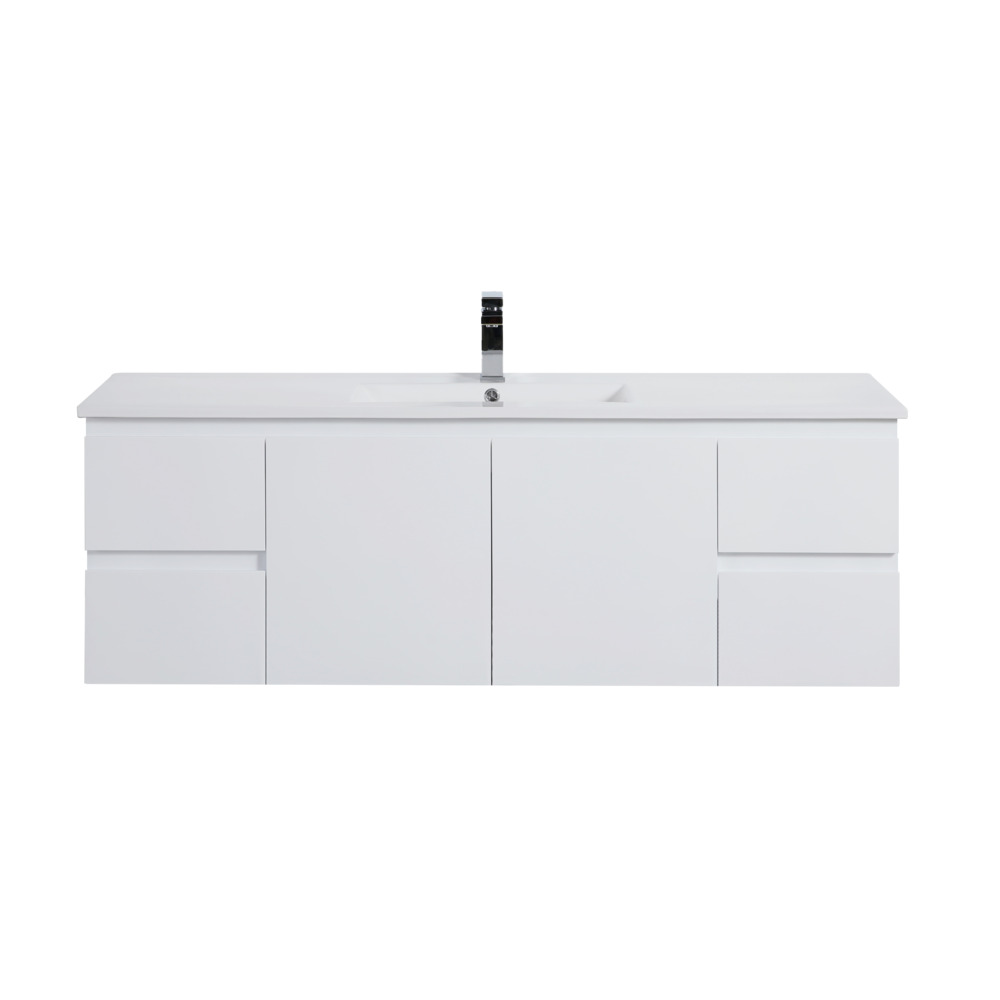 1490*455*480mm Gloss White Alpha Wall Hung PVC Vanity