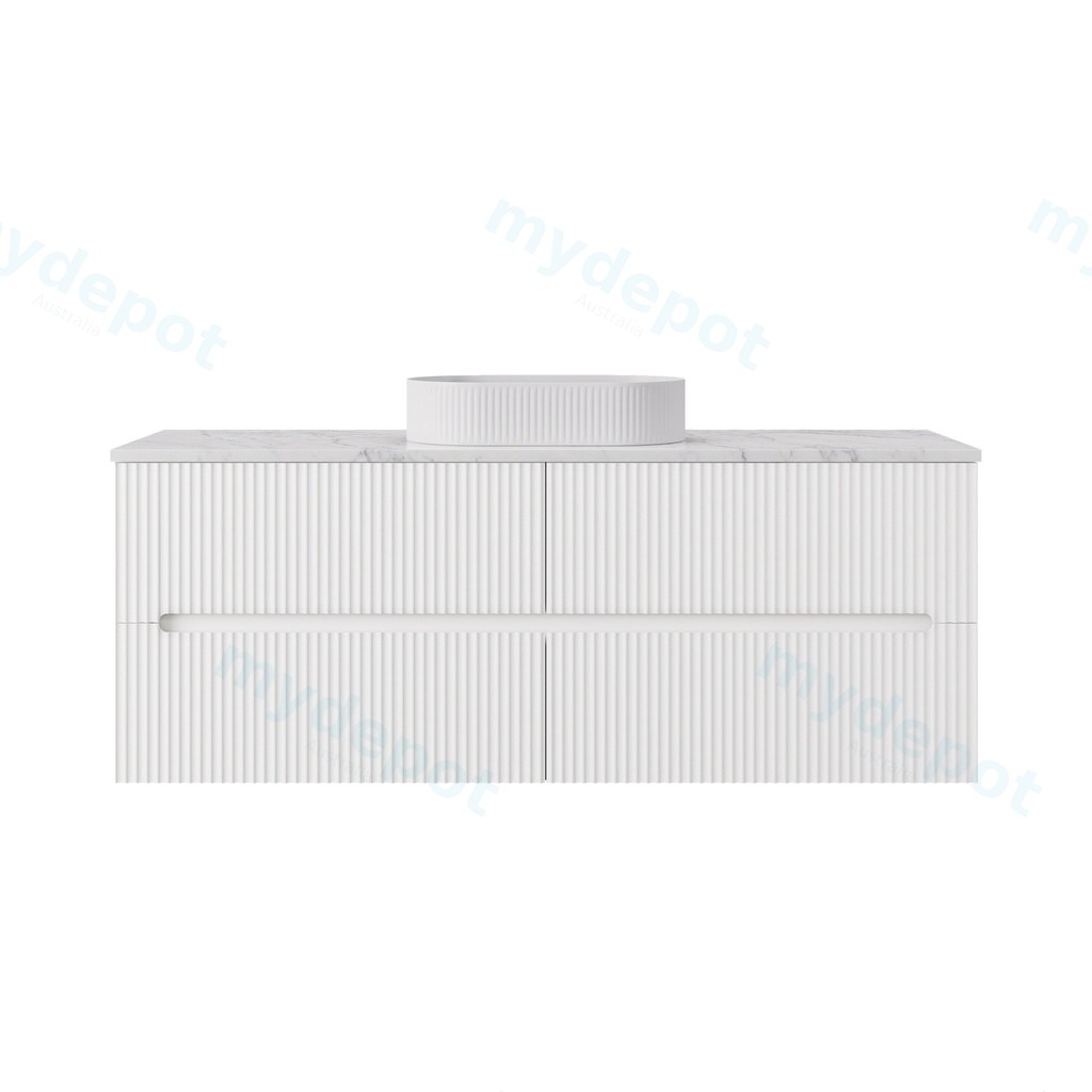 [56823] 1490*455*540mm Matte White Cabarita Morden Wall Hung PVC Cabinet For Single Bowl Only