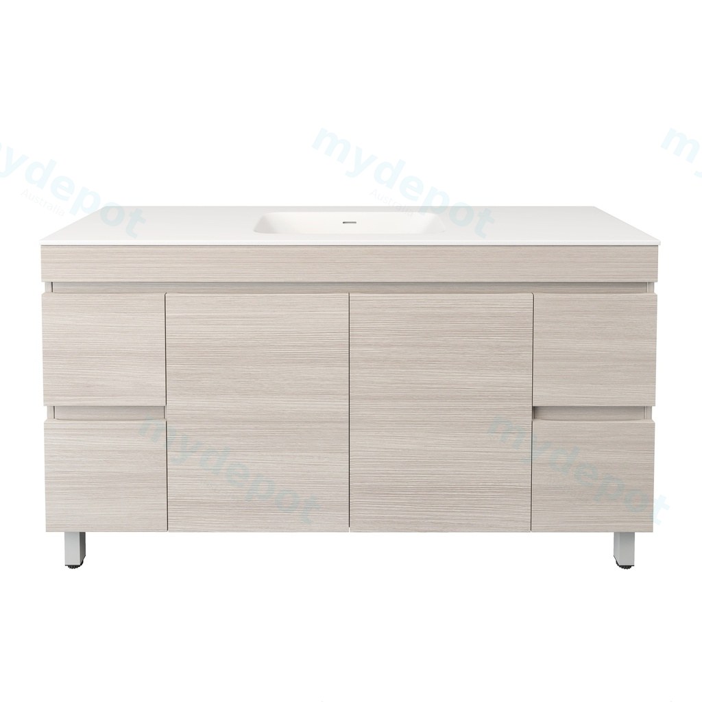[56588] 1490X455X710mm Camden Modern Free Standing Cabinet Coastal Oak,Soft Closing Finger Pull Doors,Middle Doors