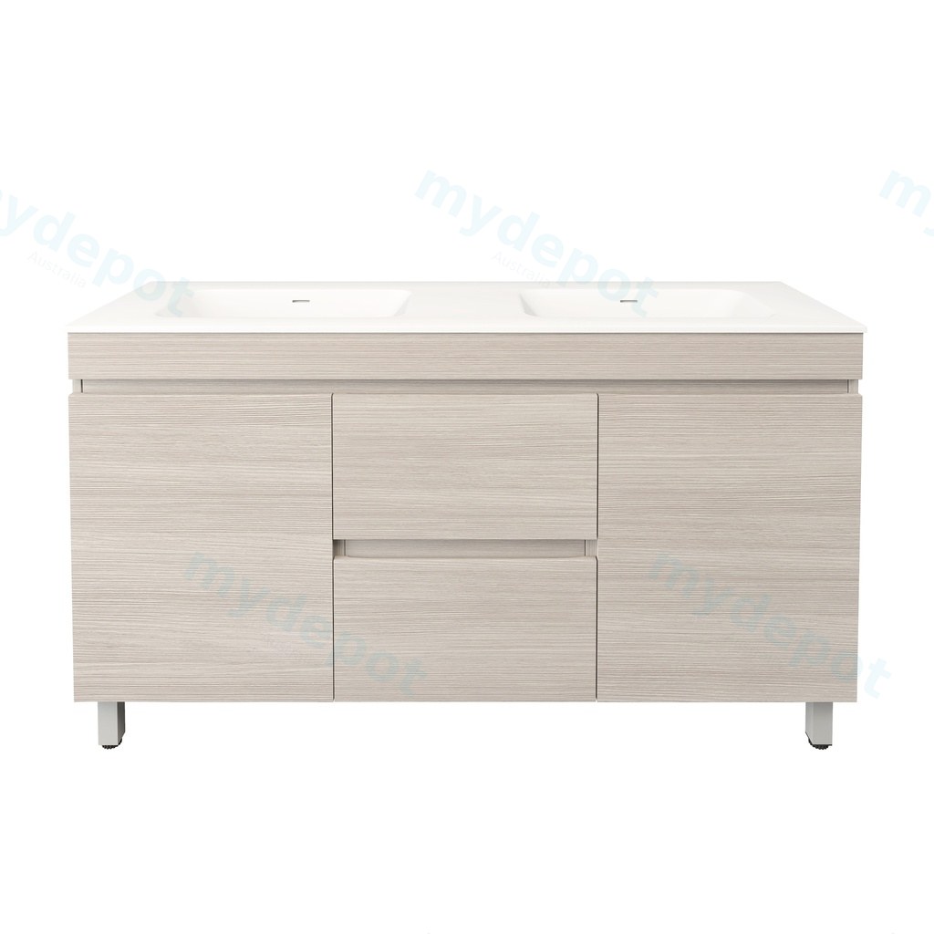 [56587] 1490X455X710mm Camden Modern Free Standing Cabinet Coastal Oak,Soft Closing Finger Pull Doors,Middle Drawers