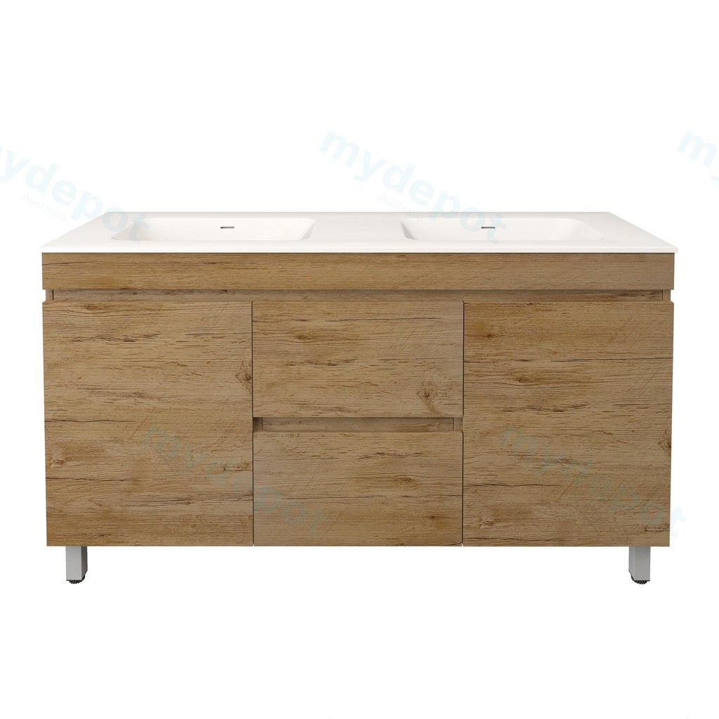 [56597] 1490X455X710mm Camden Modern Free Standing Cabinet Prime Oak,Soft Closing Finger Pull Doors,Middle Drawers