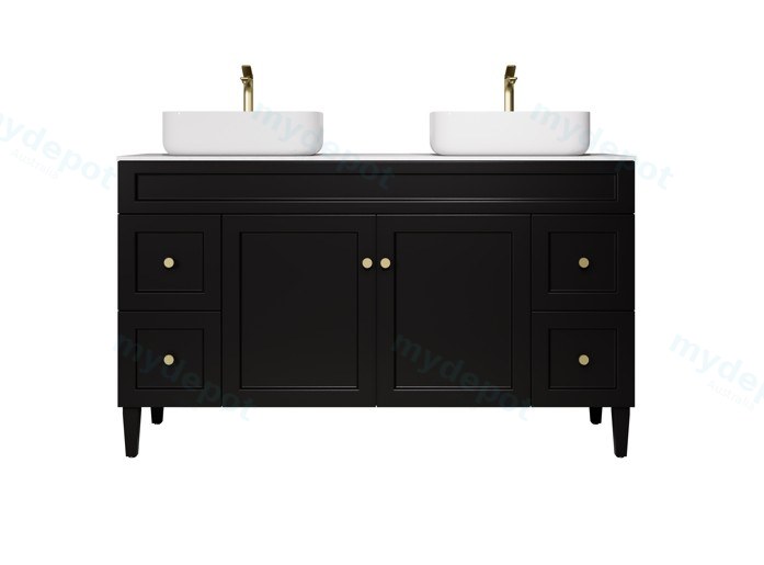 [56504] 1490X455X860 Matte Black Harold Federation Free Standing PVC Cabinet