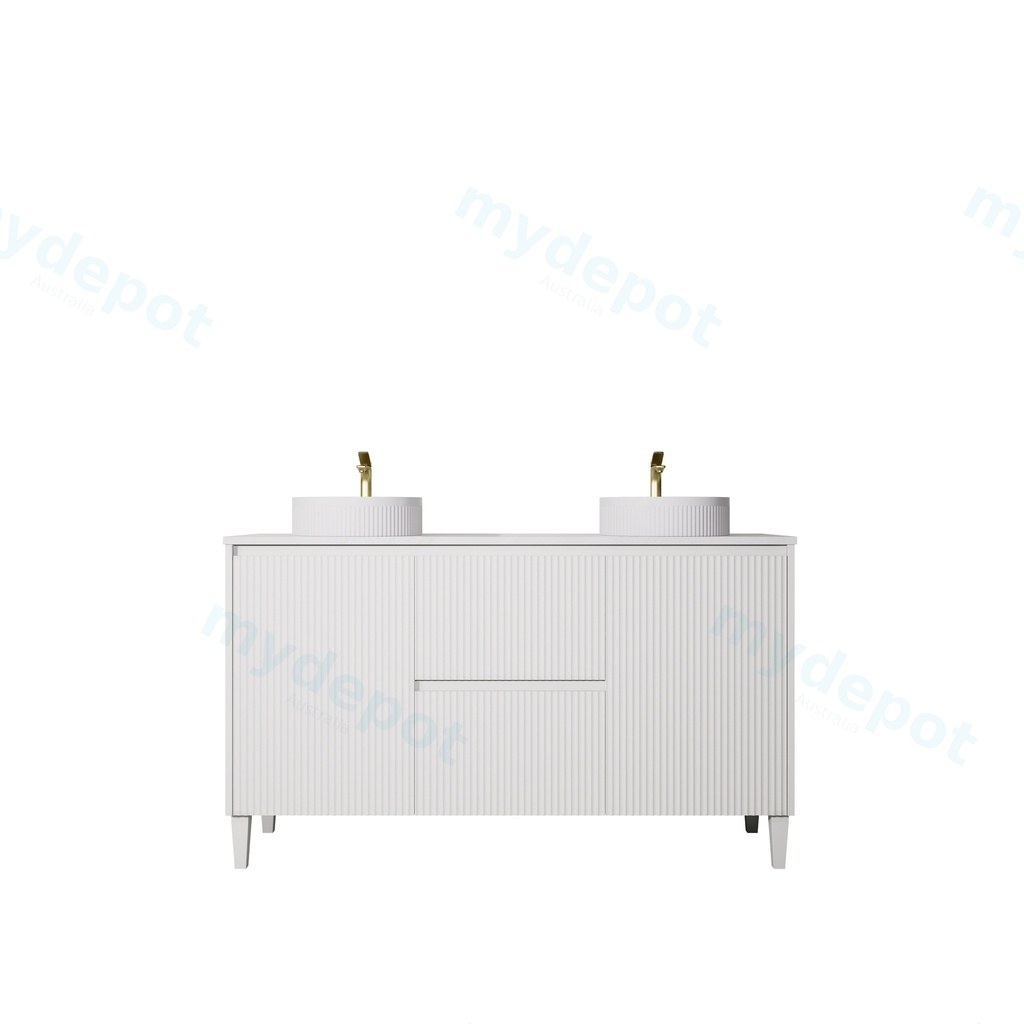 [56626] 1490X455X860mm Matte White Crete Modern Free Standing Vanity