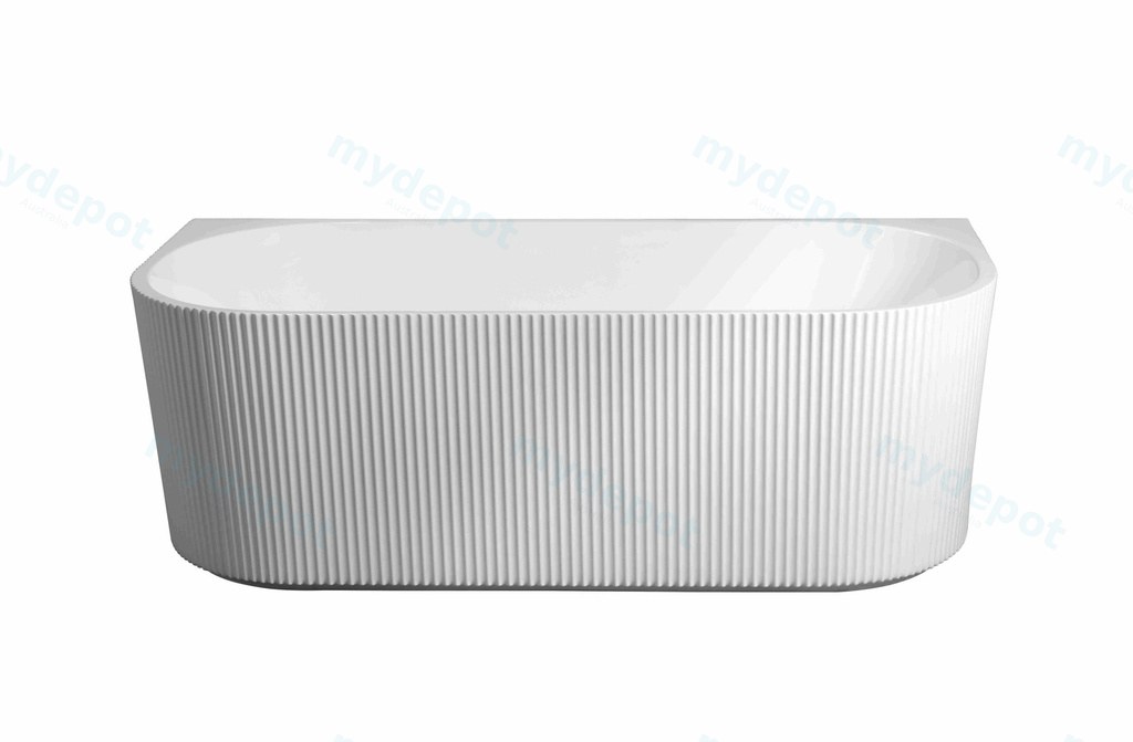 [50191] 1500*750*590mm Rose Fluted Freestanding Back To Wall Matt White Bathtub