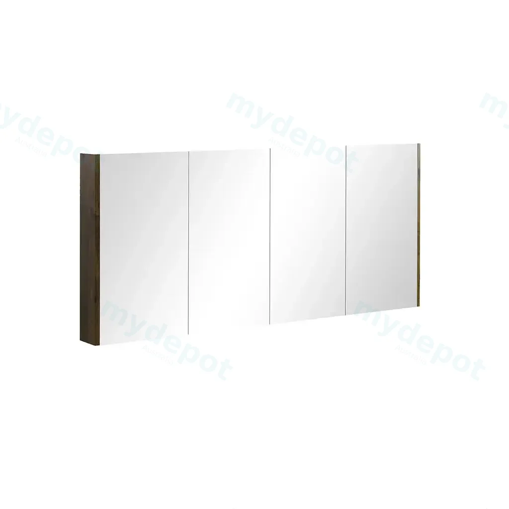 [93095/QSV1500DO] 1500mm Dark Oak MDF 4 Doors Pencil Edge Shaving Cabinet