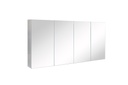 1500mm Gloss White MDF 4 Doors Pencil Edge Shaving Cabinet