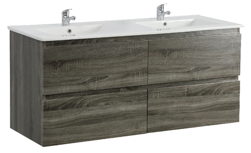 1500Lx550Hx450Dmm Dark Grey MDF Board with PVC Vacuum Filmed 4/DW Wall Hung Vanity