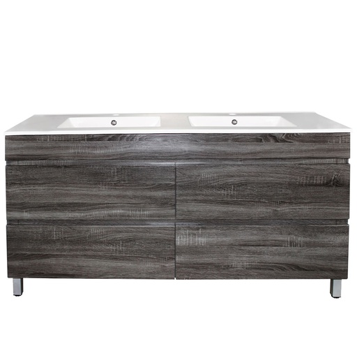 1500Lx830Hx450Dmm Dark Grey MDF Board with PVC Vacuum Filmed 4/DW Freestanding Vanity