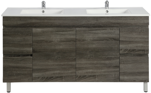 1500Lx830Hx450Dmm Dark Grey MDF Board with PVC Vacuum Filmed 4S/DW 2M/DR Freestanding Vanity