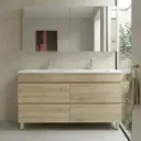 1500mm White Oak MDF 4 Drawers Freestanding Bathroom Vanity Cabinet Only