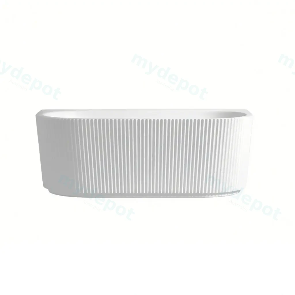 [55637] 1500X750X580mm Gloss White Bingie Fluted Skirt Bath Back To Wall None Overflow 40mm Waste+Pipe Supplied