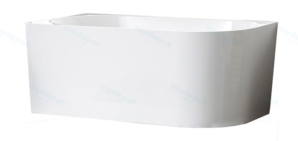 [55625] 1500X750X600mm Gloss White Bingie Skirt Bath Left Coner None Overflow 40mm Waste+Pipe Supplied