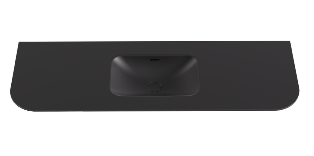 1505X505X140 Matte Black Aruro Solid Surface Stone Basin