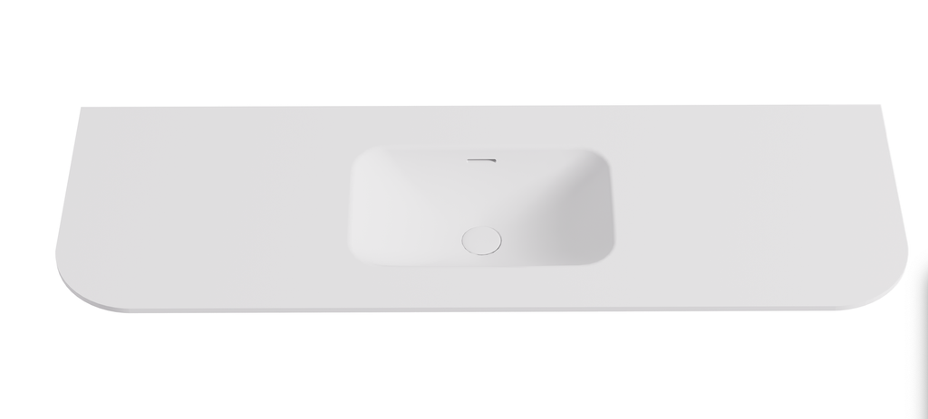 [56089] 1505X505X140 Matte White Aruro Solid Surface Stone Basin