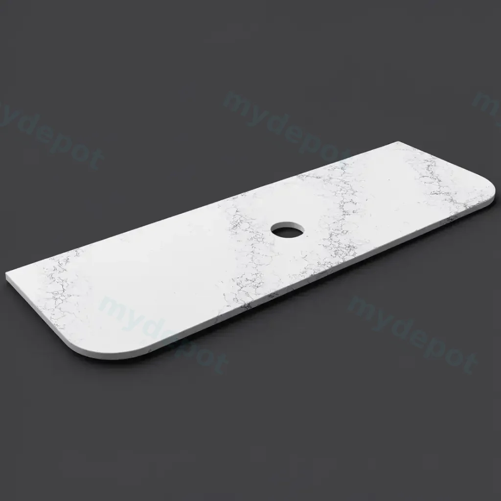 [56375] 1505X505X20mm Calacatta White (WG486) Zero Silica Engineer Curve Stone Top