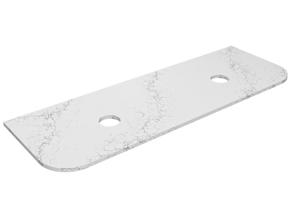 [56377] 1505X505X20mm Calacatta White (WG486) Zero Silica Engineer Curve Stone Top