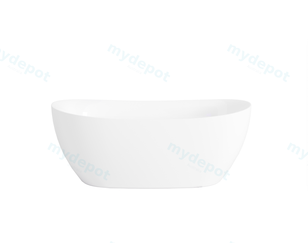 [55593] 1600X750X630mm Gloss White Valla Acylic Free Standing Bathtub No Overflow,Chrome Waste And Pipe Included