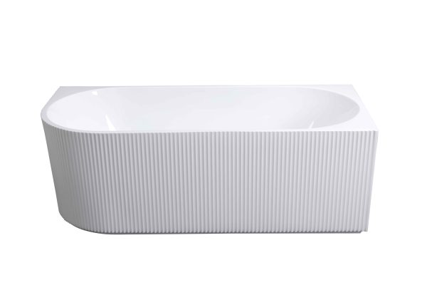 [50196] 1700*800*590mm Rose V-Groove Right Hand Corner Matt White Bathtub