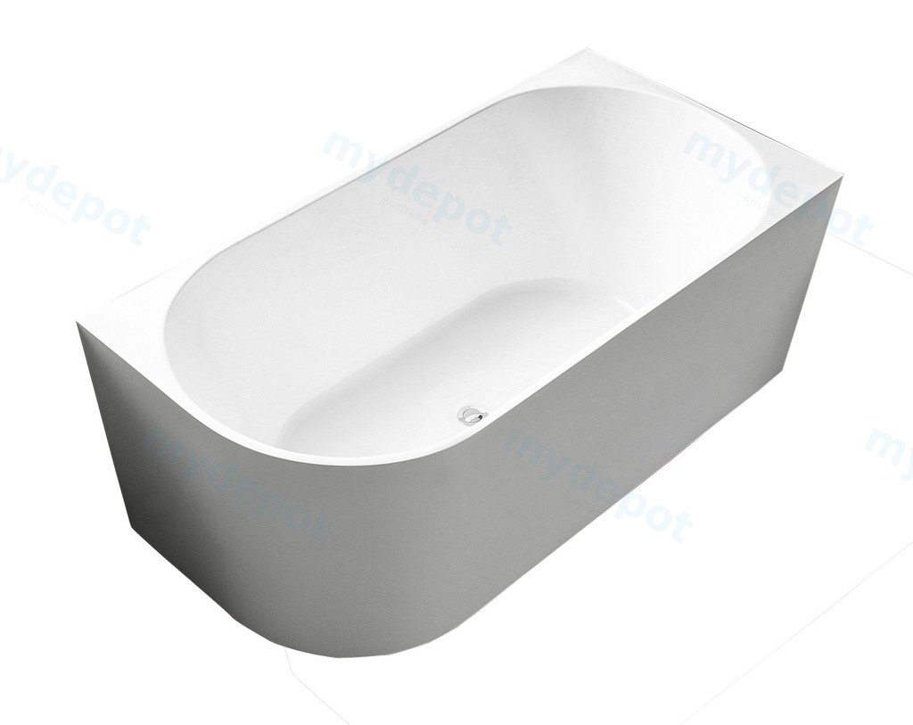 [55629] 1700X780X600mm Gloss WhiteBingie Skirt Bath Right Coner None Overflow 40mm Waste+Pipe Supplied