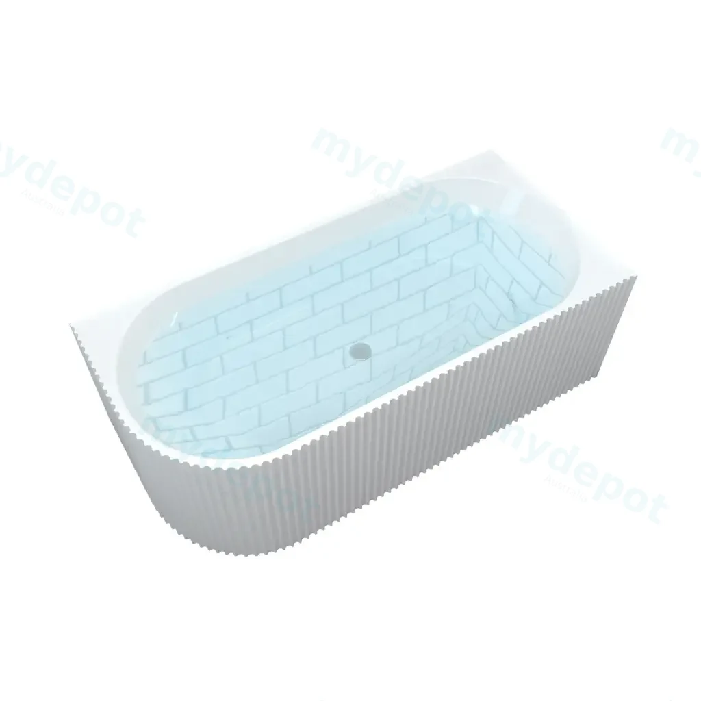 [75128/KBT1700-RC] 1700mm Kiama Grooved Gloss White Right Corner Fit Bathtub