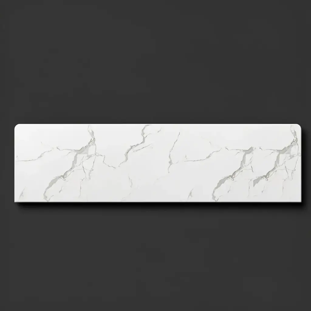 1800*465*15mm White Marble Look Sintered Stone Top Benchtop