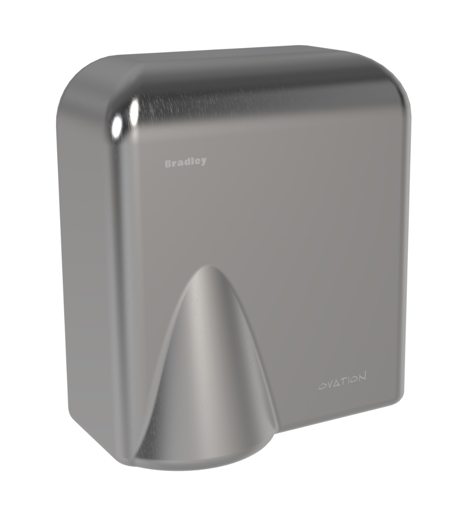 225WX282H X160Dmm Bradley Australia Map Auto Satin SS Hand Dryer