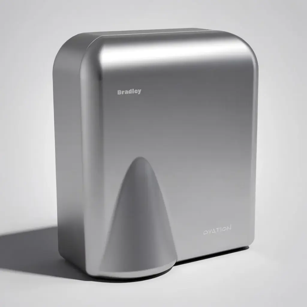 225WX282H X160Dmm Bradley Australia Map Auto Satin SS Hand Dryer