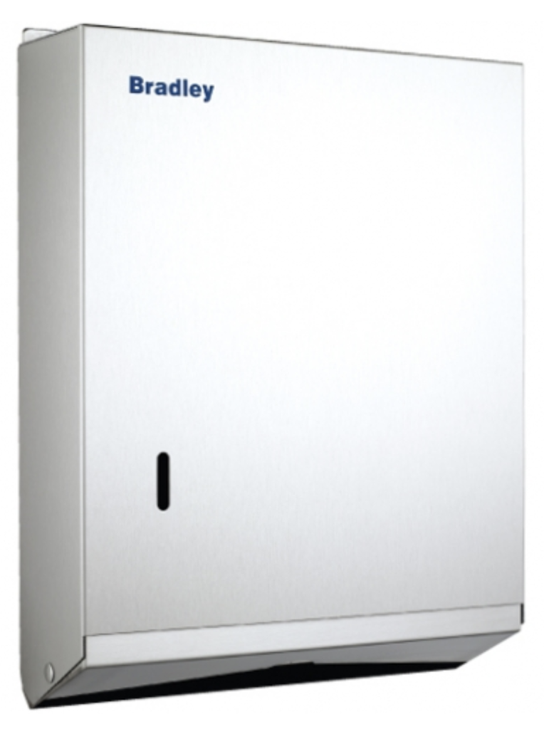 255WX330HX75Dmm Bradley Australia Map Ultraslim Paper Satin SS Towel Dispenser