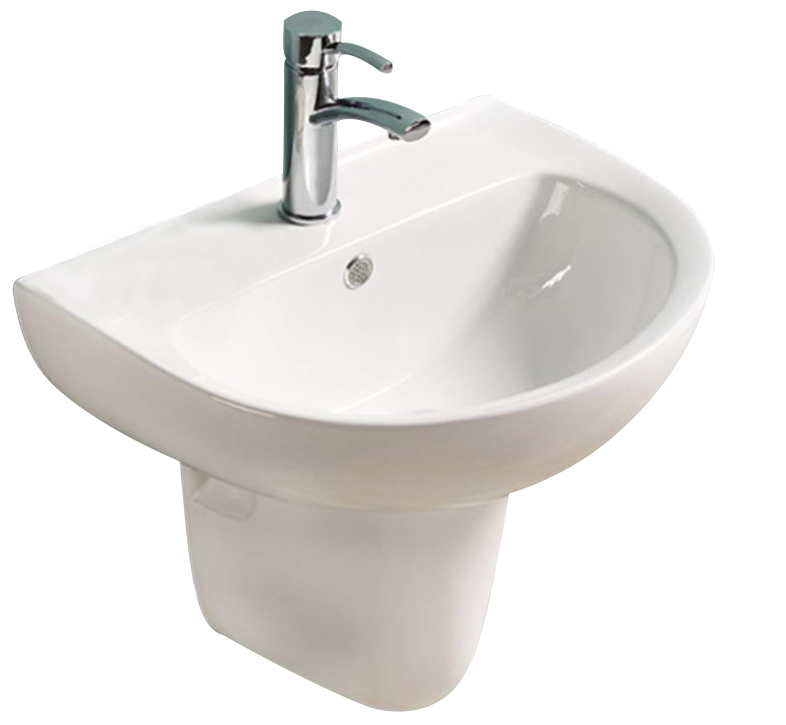 [55494] 300*300*240mm Gloss White Carrida Fine Ceramic Wall Hung Basin Care Pedestal