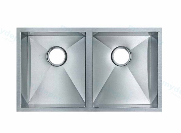 304 Stainless Steel Hand-made Double Bowl Kitchen Sink 770*450*215mm