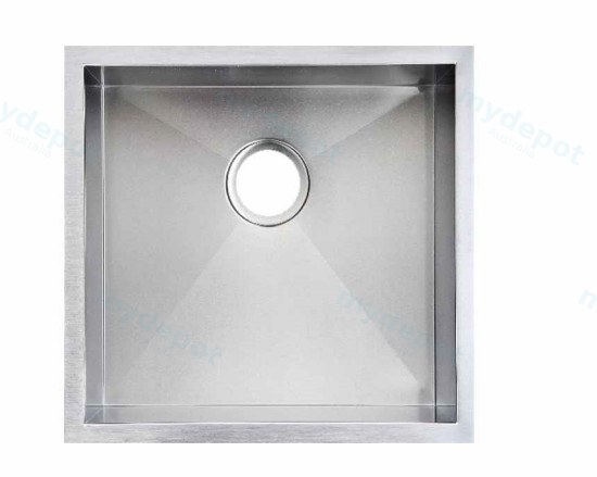 [40518] 304 Stainless Steel Hand-made Single Bowl Kitchen Sink 440*440*205mm(R10 Corner)