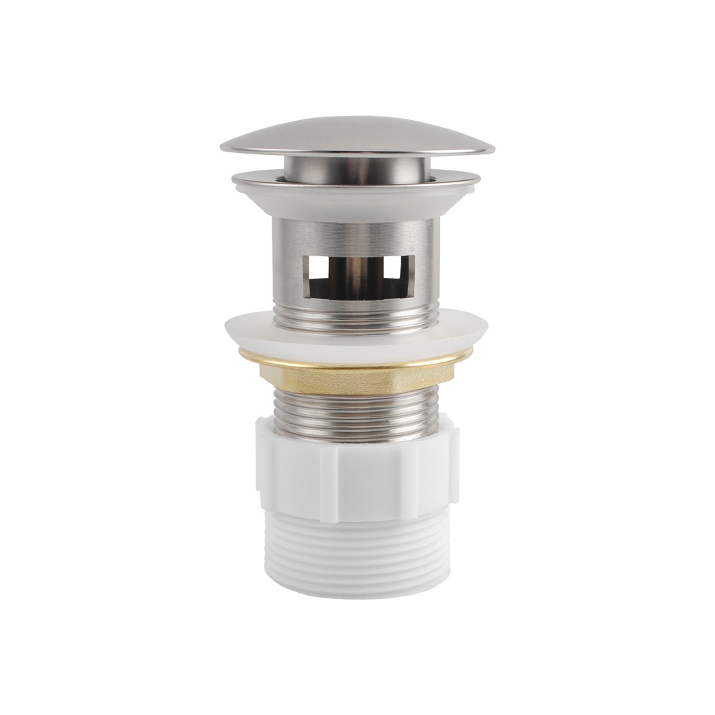32/40mm Brushed Nickel Mushroom Solid Brass Basin Pop Up Waste with Overflow