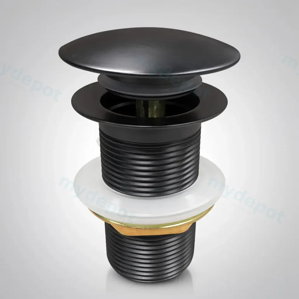 [40487] 32/40mm Gun Metal Mushroom Solid Brass Basin Pop Up Waste NO Overflow
