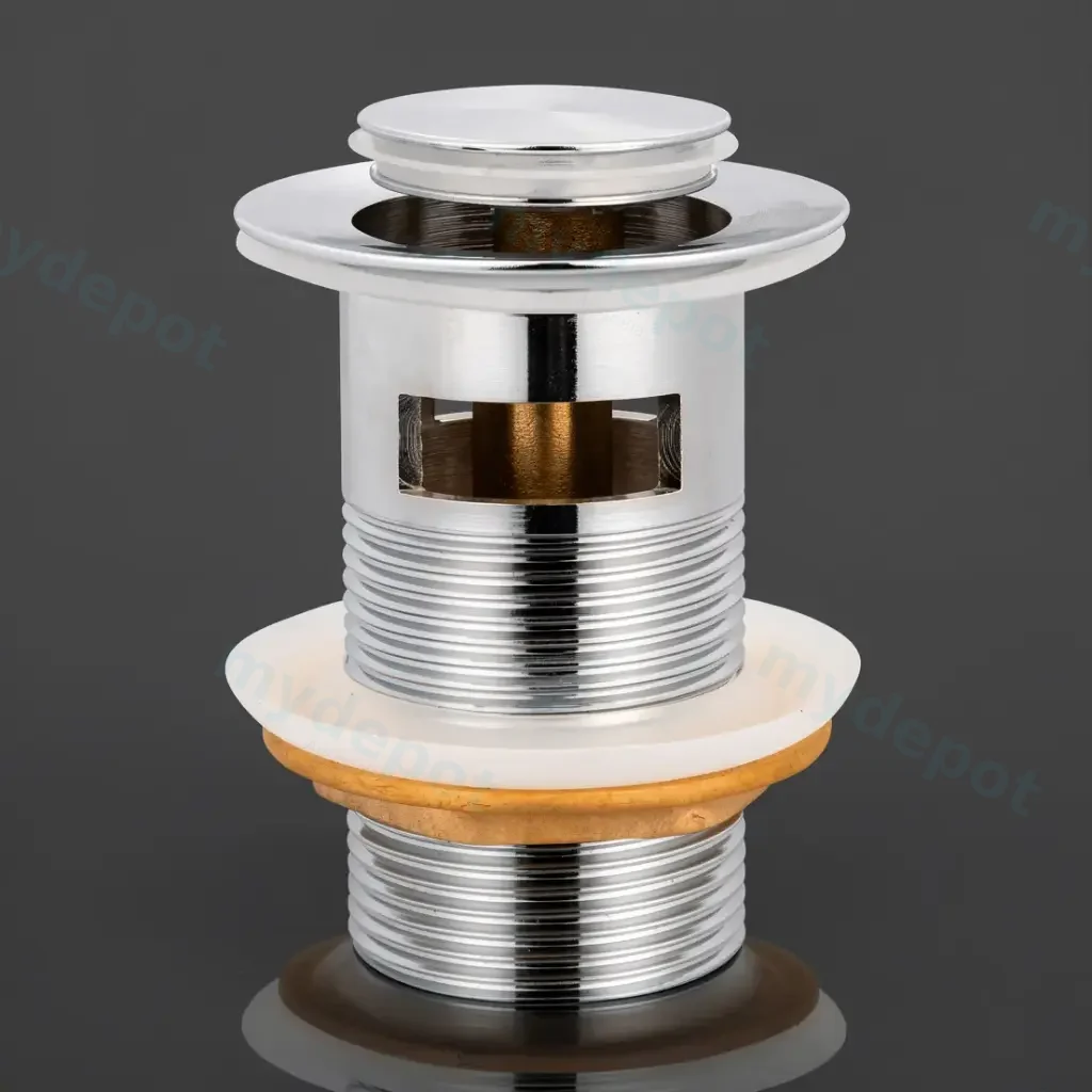 32mm/40mm Chrome Solid Brass Basin Pop Up Waste  With Overflow