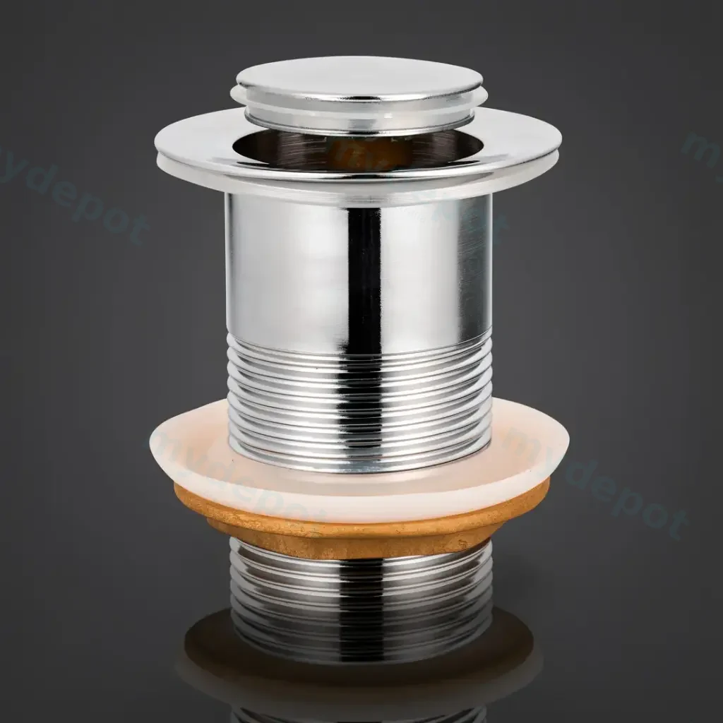 32mm/40mm Chrome Solid Brass Basin Pop Up Waste NO Overflow