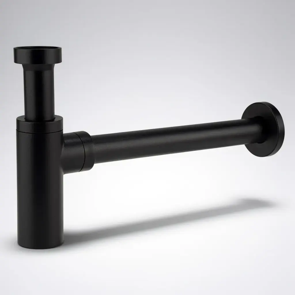 32mm/40mm Matt Black Brass Basin Bottle Trap Round