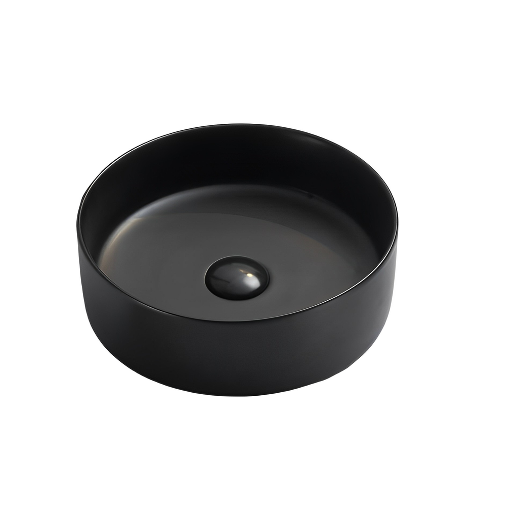 350*350*110mm Matte Black Olley Fine Ceramic Above Counter Basin No Overflow,32mm Waste