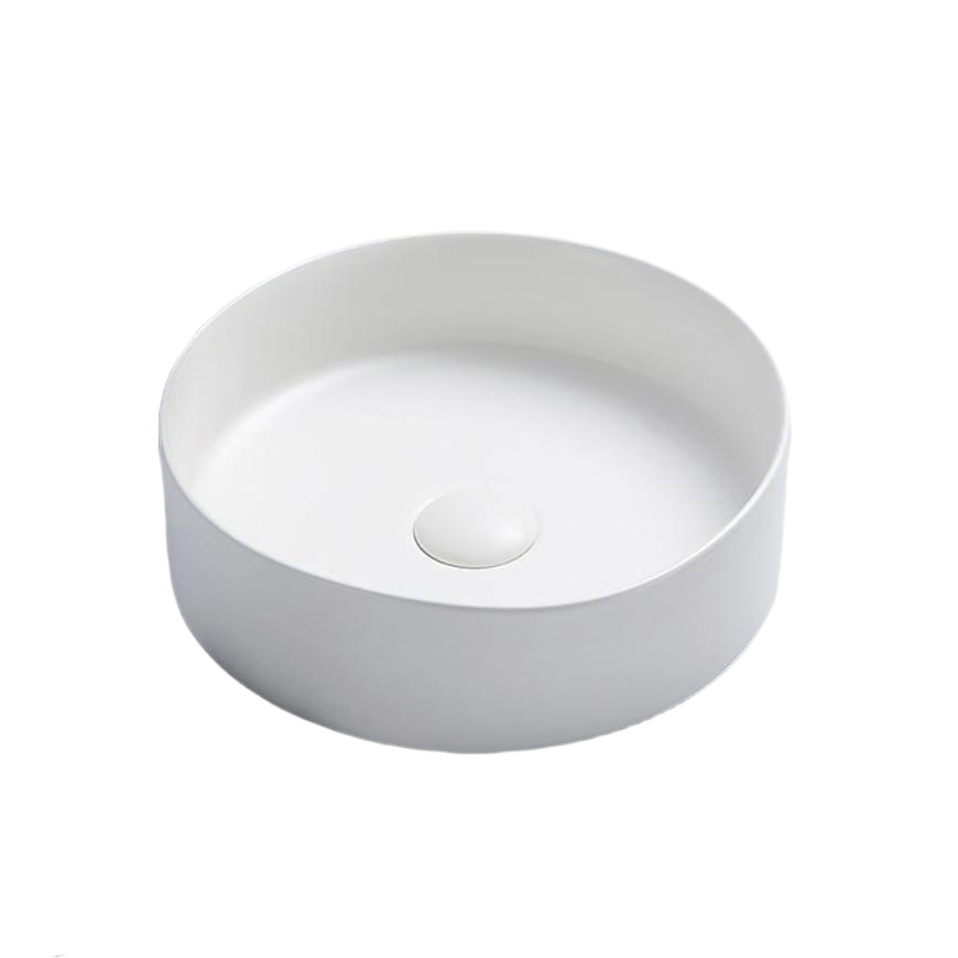 [55467] 350*350*110mm Matte White Olley Fine Ceramic Above Counter Basin No Overflow,32mm Waste
