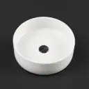 350*350*120mm Round Gloss White Ceramic Above Counter Basin Non-overflow