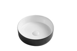 355*355*120mm Sasso Black&White Above Counter Round Basin