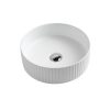 360*360*120mm Cora Above Counter Fluted Matt White Circle Basin (New Arrival)