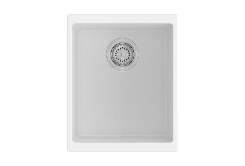 370*460*200mm Carysil White Single Bowl Granite Kitchen/Laundry Sink Top/Flush/Under Mount