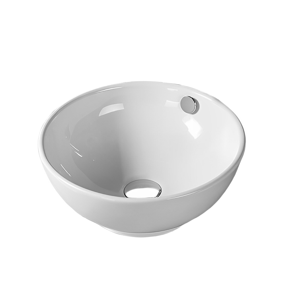 380*380*155mm Gloss White Orbi Fine Ceramic Above Counter Basin Overflow,32mm Waste