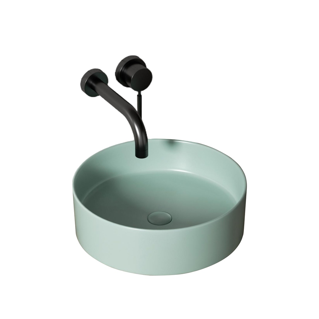 395*395*115mm Matte Mint Green Olley Fine Ceramic Above Counter Basin No Overflow,32mm Waste