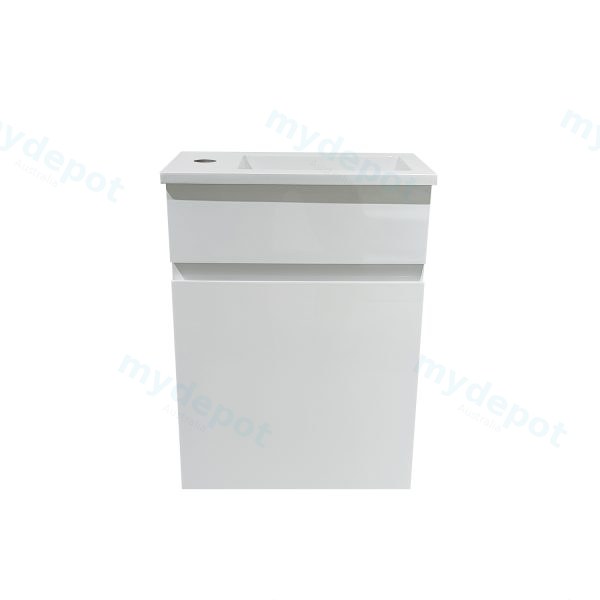 [50529] 400*350*710mm Wall Hung Gloss White Slim PVC Vanity With Top