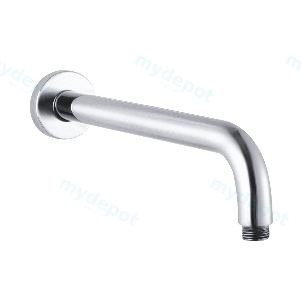 400mm Brushed Nickel Round Wall Straight Shower Arm