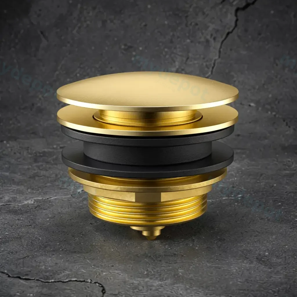 40mm Bath POP-UP Plug With Removabel Waste No Overflow Brushed Gold