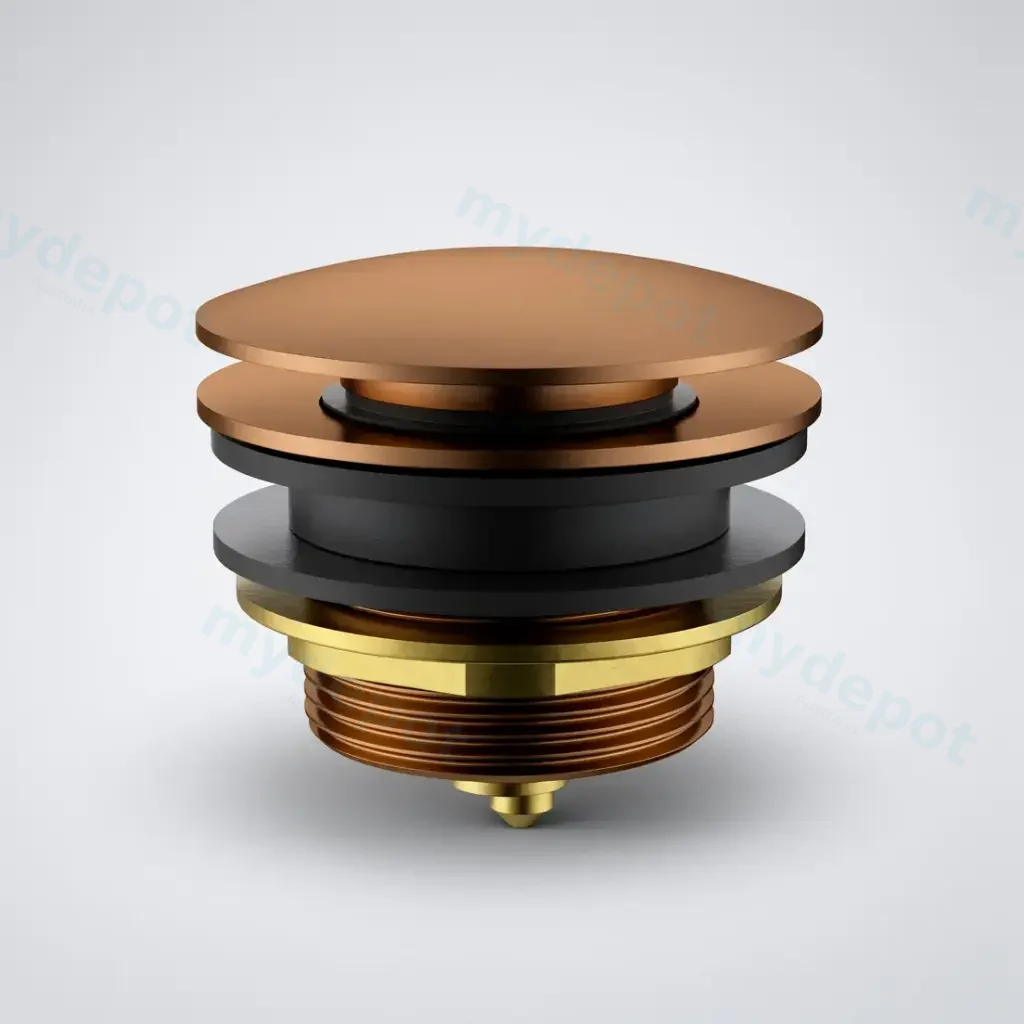 40mm Bath Pop-Up Plug With Removabel Waste No Overflow Brushed Copper